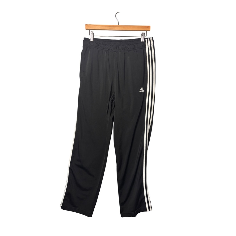 Adidas Mens Track Pants L Black 3-Stripe H46110 Athletic Sportswear Blokecore